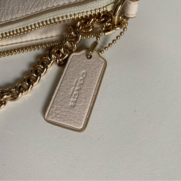 Coach Nolita with chain chalk color pebble leather purse - Picture 12 of 14